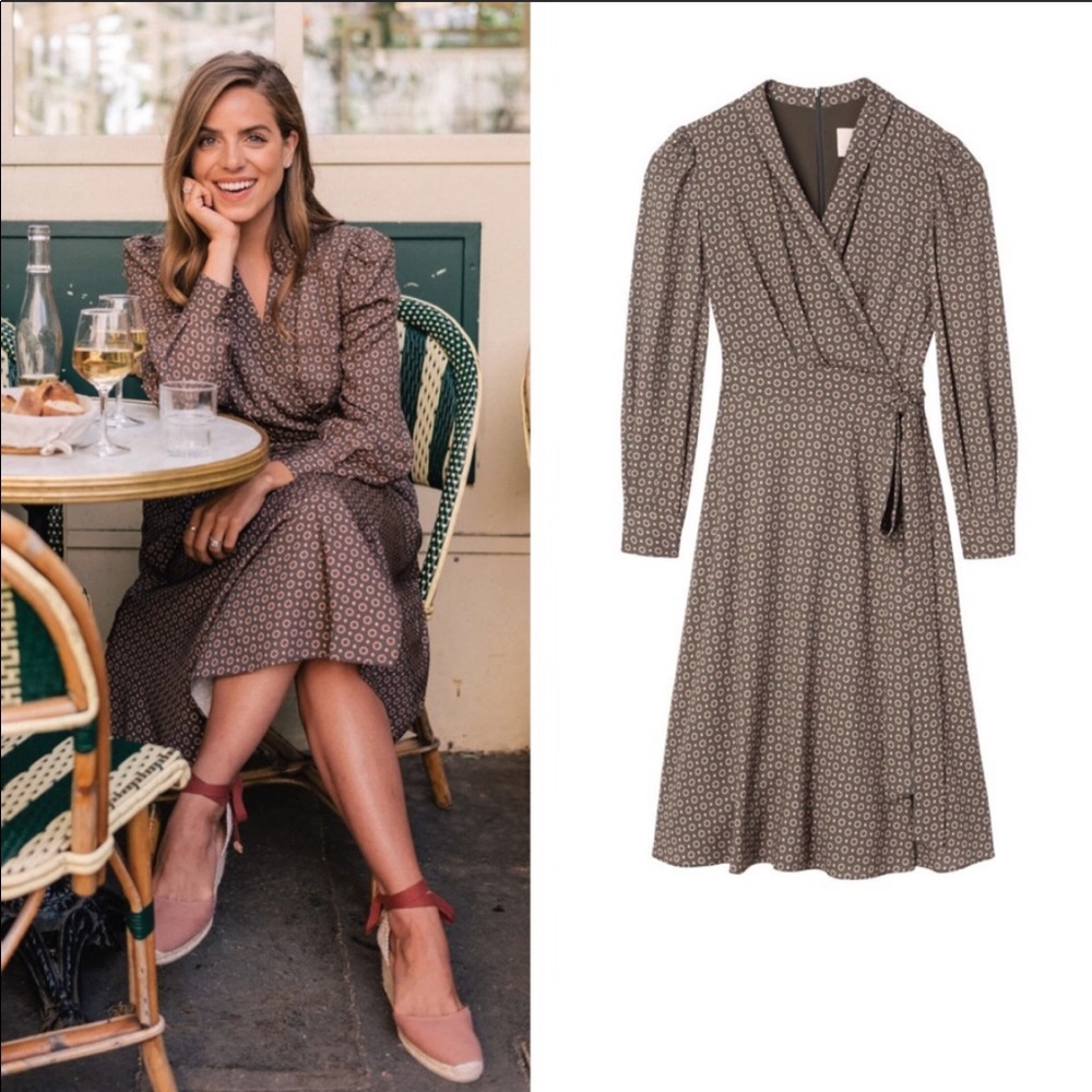 Gal Meets Glam Darcy Shawl Collar Faux Wrap Dress - Picture 3 of 3